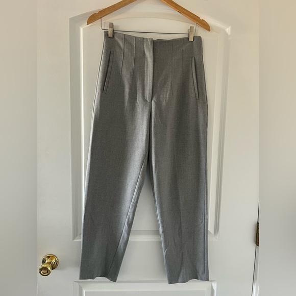 Zara High Waist Grey Trousers - Picture 3 of 8